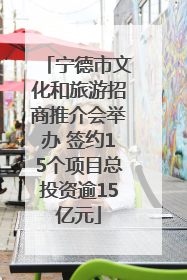 宁德市文化和旅游招商推介会举办 签约15个项目总投资逾15亿元