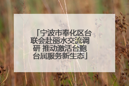 宁波市奉化区台联会赴丽水交流调研 推动激活台胞台属服务新生态