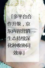 多平台合作升级，京东内容营销生态持续深化种收协同效率