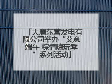 大唐东营发电有限公司举办“艾意端午 粽情嗨玩季”系列活动