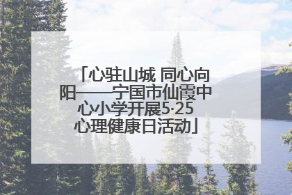 心驻山城 同心向阳——宁国市仙霞中心小学开展5·25心理健康日活动