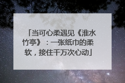 当可心柔遇见《淮水竹亭》：一张纸巾的柔软，接住千万次心动