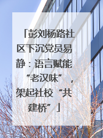 彭刘杨路社区下沉党员易静：语言赋能“老汉味”，架起社校“共建桥”