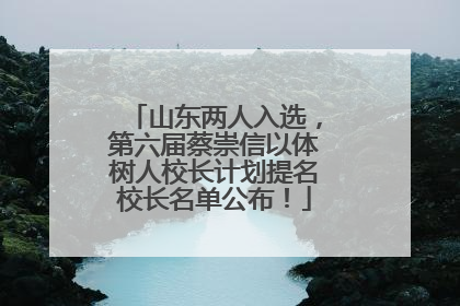 山东两人入选，第六届蔡崇信以体树人校长计划提名校长名单公布！