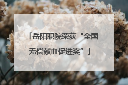 岳阳职院荣获“全国无偿献血促进奖”