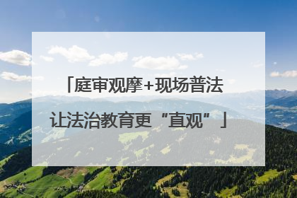庭审观摩+现场普法 让法治教育更“直观”