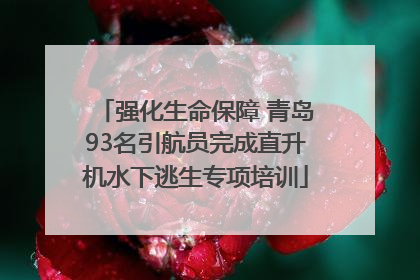 强化生命保障 青岛93名引航员完成直升机水下逃生专项培训