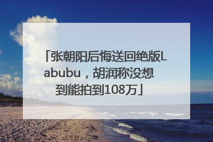 张朝阳后悔送回绝版Labubu，胡润称没想到能拍到108万
