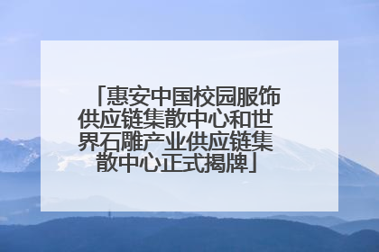 惠安中国校园服饰供应链集散中心和世界石雕产业供应链集散中心正式揭牌