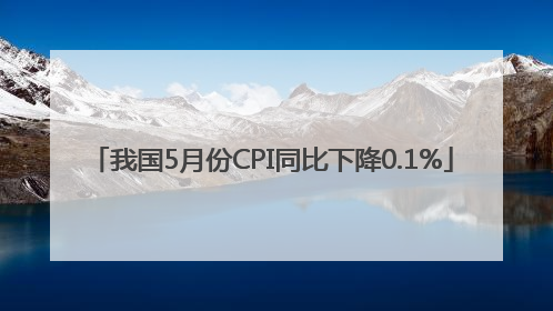 我国5月份CPI同比下降0.1%