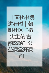 文化书院进行时｜朝阳社区“指尖生花 古韵悠扬”公益课堂开课了