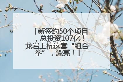 新签约50个项目，总投资107亿！龙岩上杭这套“组合拳”，漂亮！