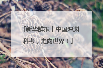 新华鲜报丨中国深渊科考，走向世界！