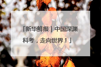 新华鲜报｜中国深渊科考，走向世界！