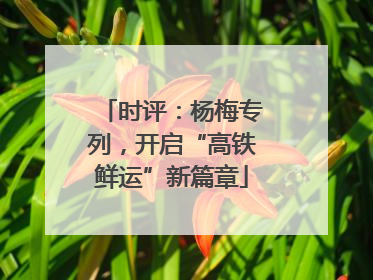 时评：杨梅专列，开启“高铁鲜运”新篇章