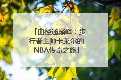 曲径通巅峰：步行者主帅卡莱尔的NBA传奇之旅