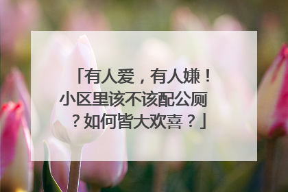 有人爱，有人嫌！小区里该不该配公厕？如何皆大欢喜？