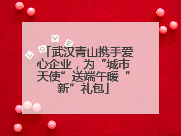 武汉青山携手爱心企业，为“城市天使”送端午暖“新”礼包