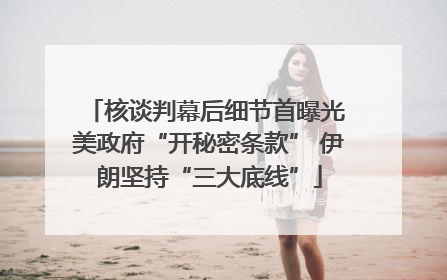 核谈判幕后细节首曝光 美政府“开秘密条款” 伊朗坚持“三大底线”