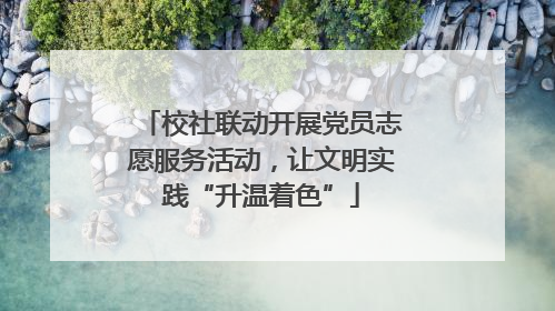 校社联动开展党员志愿服务活动，让文明实践“升温着色”