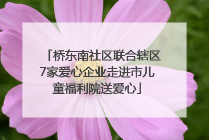 桥东南社区联合辖区7家爱心企业走进市儿童福利院送爱心