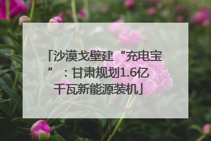 沙漠戈壁建“充电宝”：甘肃规划1.6亿千瓦新能源装机
