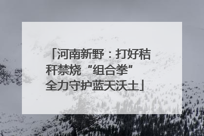 河南新野：打好秸秆禁烧“组合拳” 全力守护蓝天沃土