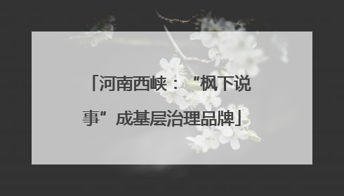 河南西峡：“枫下说事”成基层治理品牌