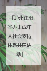 泸州江阳举办未成年人社会支持体系共建活动