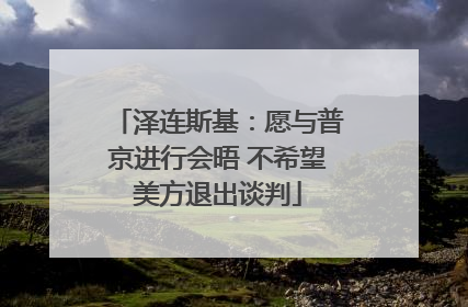 泽连斯基：愿与普京进行会晤 不希望美方退出谈判