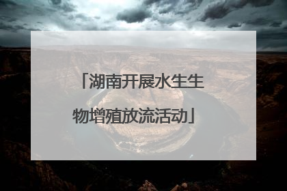 湖南开展水生生物增殖放流活动