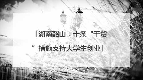 湖南韶山：十条“干货”措施支持大学生创业