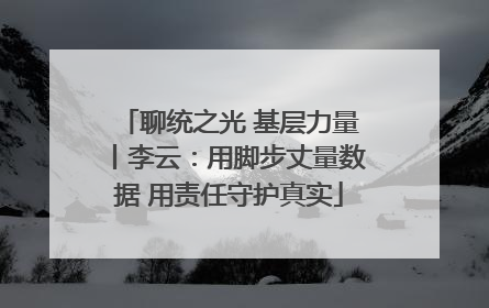 聊统之光 基层力量丨李云：用脚步丈量数据 用责任守护真实