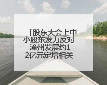 股东大会上中小股东发力反对 漳州发展约12亿元定增相关议案被否