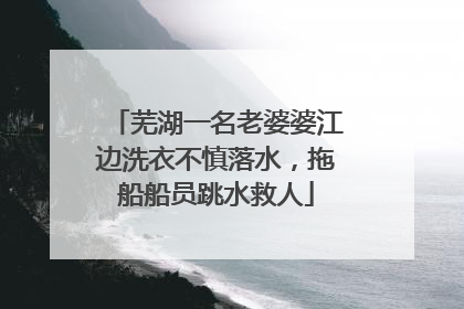 芜湖一名老婆婆江边洗衣不慎落水，拖船船员跳水救人
