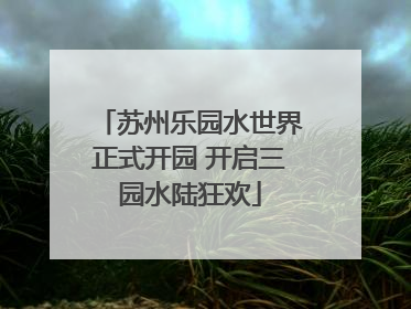 苏州乐园水世界正式开园 开启三园水陆狂欢