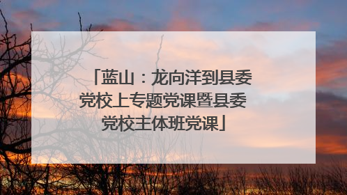 蓝山：龙向洋到县委党校上专题党课暨县委党校主体班党课
