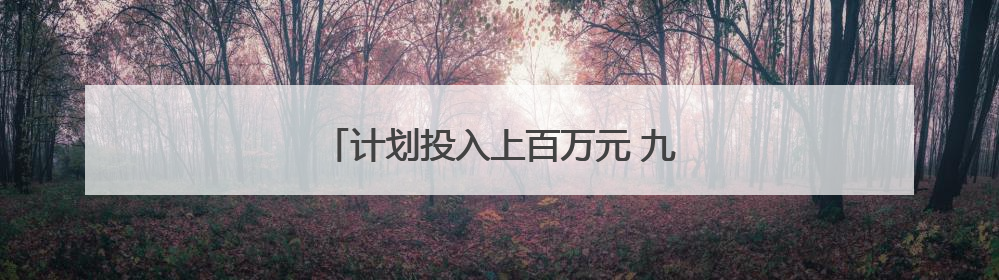 计划投入上百万元 九峰山森林公园即将焕新