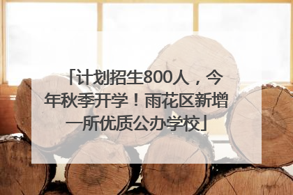 计划招生800人，今年秋季开学！雨花区新增一所优质公办学校