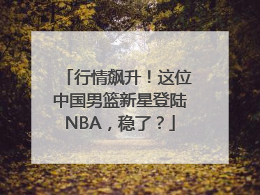 行情飙升！这位中国男篮新星登陆NBA，稳了？