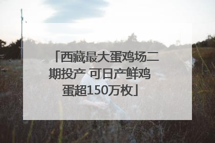 西藏最大蛋鸡场二期投产 可日产鲜鸡蛋超150万枚