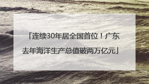 连续30年居全国首位！广东去年海洋生产总值破两万亿元