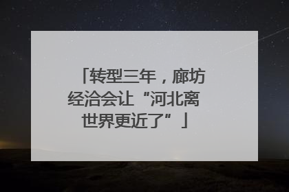 转型三年，廊坊经洽会让“河北离世界更近了”