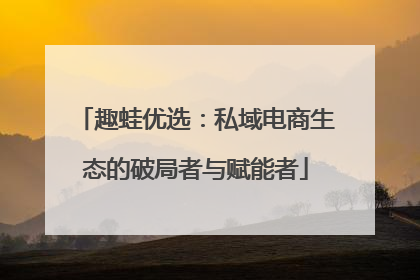 趣蛙优选：私域电商生态的破局者与赋能者