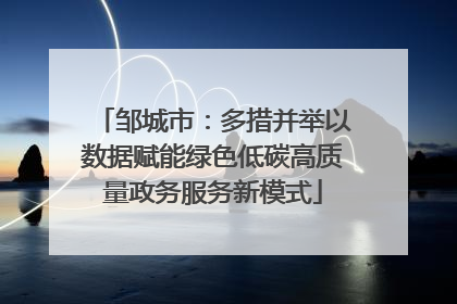 邹城市：多措并举以数据赋能绿色低碳高质量政务服务新模式