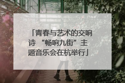 青春与艺术的交响诗 “畅响九街”主题音乐会在杭举行