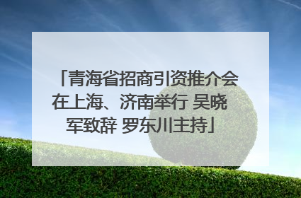 青海省招商引资推介会在上海、济南举行 吴晓军致辞 罗东川主持