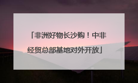 非洲好物长沙购！中非经贸总部基地对外开放