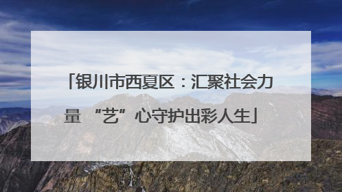银川市西夏区：汇聚社会力量 “艺”心守护出彩人生