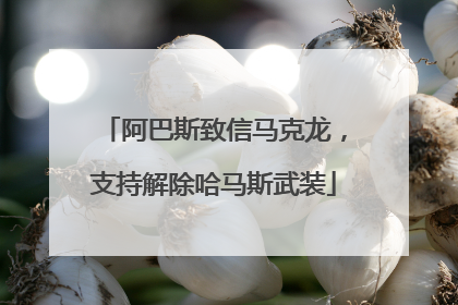 阿巴斯致信马克龙，支持解除哈马斯武装